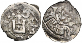 CAFFA, colonie génoise, AR denga bilingue, s.d. Au nom de Dawlat Birdi Khan (1424-1437). D/ +D+M+CAFA Castel génois. R/ Tamgha de la Horde d''Or. Schl...