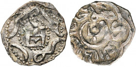 CAFFA, colonie génoise, AR denga unilingue, s.d. (1428-1434), Crimée. Au nom de Ulugh Muhammad (1418-1425/1428-1437). D/ Castel génois dans un cercle ...