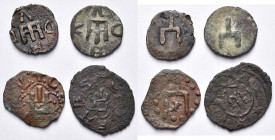 CAFFA, colonie génoise, lot de 4 follari, avant (3) et après 1434. Lunardi, Colonie, C58 (2), C60, C63.
Beau à Très Beau