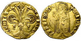 FRANCE, NAVARRE, Charles le Mauvais (1349-1387), AV florin d''or, Evreux (?). Au type florentin. D/ + FLOR- EX CHA Fleur de lis. R/ S· IONA-NNES· B (t...