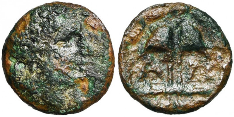 THRACE, APOLLONIA PONTICA, AE bronze, 4e-3e s. av. J.-C. D/ T. d''Apollon à d. R...