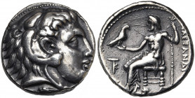 ROYAUME DE MACEDOINE, Alexandre III le Grand (336-323), AR tétradrachme, 325-320 av. J.-C., Kition. D/ T. d''Héraclès à d., coiffé de la dépouille de ...