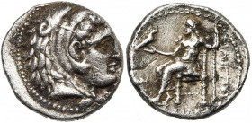 ROYAUME DE MACEDOINE, Philippe III Arrhidée (323-316), AR hémidrachme, Babylone. D/ T. d''Héraclès à d., coiffé de la dépouille de lion. R/ ΦΙΛΙΠΠOY Z...