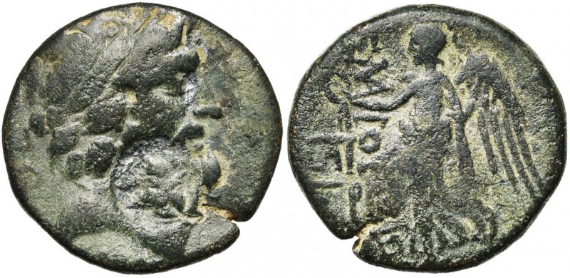 CILICIE, ELAIOUSSA SEBASTE, AE bronze, 1er s. av. J.-C. D/ T. de Zeus à d., les ...