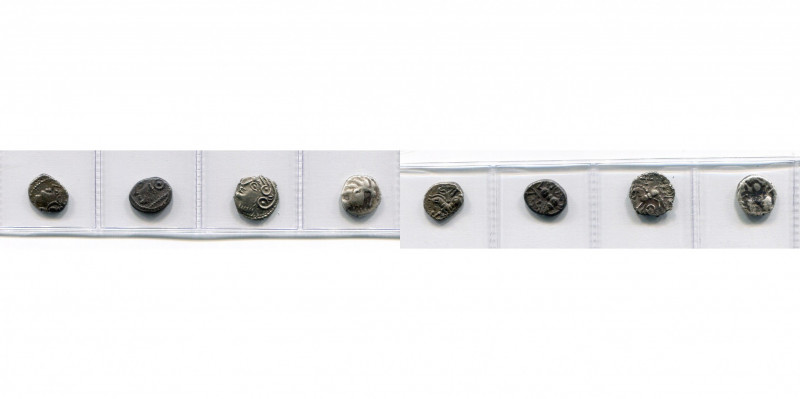 lot de 4 quinaires: Lingones, type Kaletedou (3), dont 1 ex. au type à la croise...