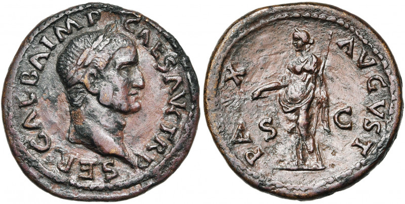 GALBA (68-69), dupondius, 68-69, Rome ou Gaule. D/ SER· GALBA· IMP· CAES· AVG· T...