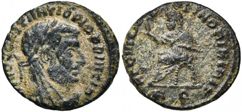 CONSTANCE CHLORE divinisé, AE fraction de follis, 317-318, Rome. Frappé sous Con...