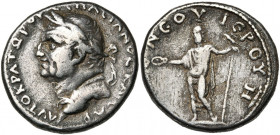 CHYPRE, Vespasien (69-79), AR tétradrachme, 75-76. D/ T. l. à g. R/ ETOYC NEOY IEPOY H (an 8) Zeus Salaminios deb. à g., ten. une patère et un long sc...