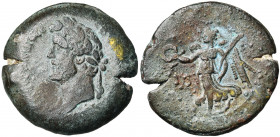 EGYPTE, ALEXANDRIE, Antonin le Pieux (138-161), AE drachme, 152-153. D/ T. l. à g. R/ Niké marchant à g., ten. une couronne et une palme. A g., LI (a...