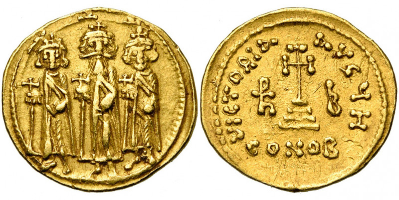 Héraclius (610-641), AV solidus, 638-639 (?), Constantinople. Off. H. D/ Héracli...