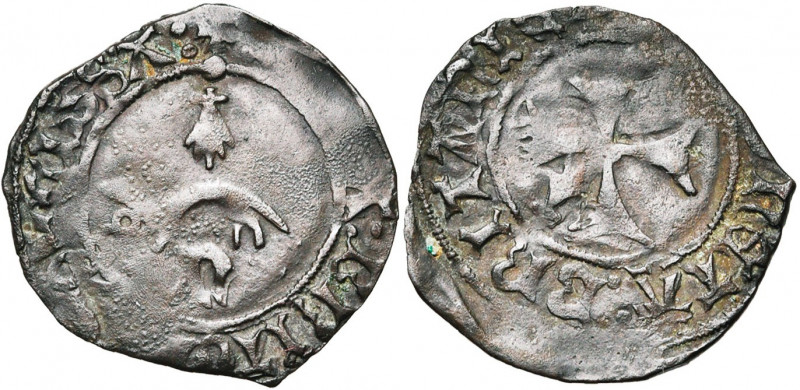 FRANCE, BRETAGNE, Duché, Anne (1488-1491), billon double denier, Nantes. D/ Herm...