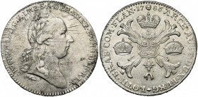 BRABANT, Duché, Joseph II (1780-1790), AR couronne, 1786, Bruxelles. D/ T. laurée à d. R/ Croix de Bourgogne entre trois couronnes, ornée du bijou de ...
