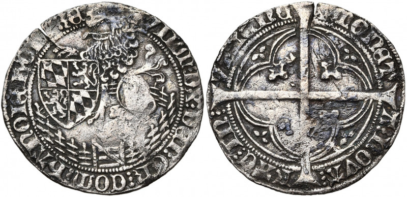 HAINAUT, Comté, Guillaume IV de Bavière (1404-1417), AR double gros (thuyne), Va...