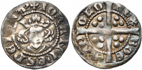 LUXEMBOURG, Comté, Jean l''Aveugle (1309-1346), AR esterlin, avant 1335, Luxembourg. Au titre de roi de Bohême et de Pologne. D/ + IOHANNES DEI GRA'' ...