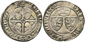 LUXEMBOURG, Duché, Wenceslas Ier (1353-1383), AR blan-gros, vers 1380, Luxembourg. Au titre de duc de Brabant. D/ + WENCEL DEI GRA LVC BRAB SVX Croix ...