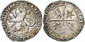 LUXEMBOURG, Duché, Elisabeth de Görlitz, engagiste (1415-1419), AR nouveau gros, Luxembourg. D/ + ELISABET'' DEI GRA'' LVCE''B DVCISSA Lion luxembourg...