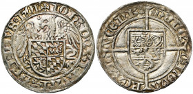 LUXEMBOURG, Duché, Jean de Bavière et Elisabeth de Görlitz, engagistes (1419-1425), AR beyersgroschen, 1419-1424, Luxembourg. D/ + IOH'' DVX BAVAR'' Z...