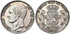 BELGIQUE, Royaume, Léopold Ier (1831-1865), AR 2 1/2 francs, 1849. Grande tête. Dupriez 413. A été monté.
Très Beau