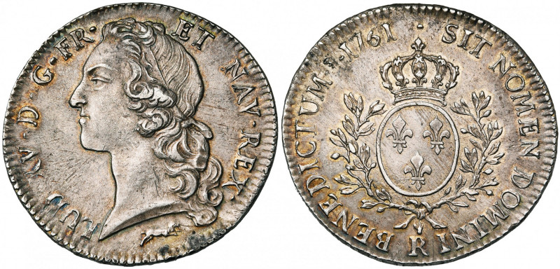 FRANCE, Royaume, Louis XV (1715-1774), AR écu au bandeau, 1761R, Orléans. D/ T. ...