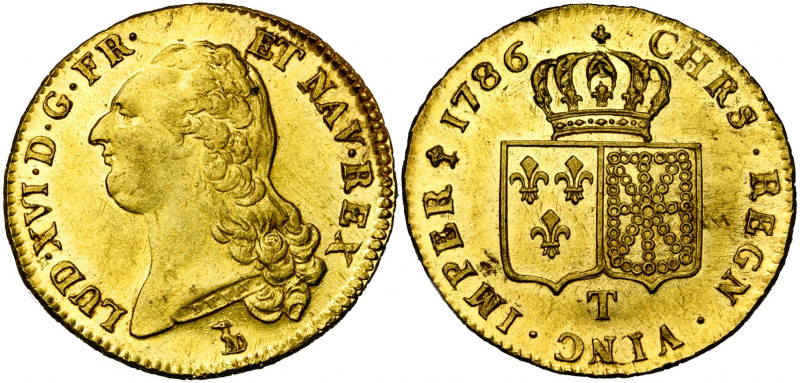 FRANCE, Royaume, Louis XVI (1774-1793), AV double louis d''or à la tête nue, 178...