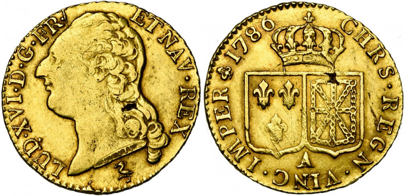 FRANCE, Royaume, Louis XVI (1774-1793), AV louis d''or à la tête nue, 1786A, Par...