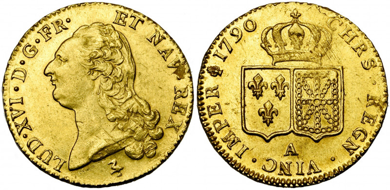 FRANCE, Royaume, Louis XVI (1774-1793), AV double louis d''or à la tête nue, 179...
