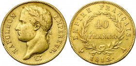 FRANCE, Napoléon Ier (1804-1814), AV 40 francs, 1812A, Paris. Gad. 1084; Fr. 505. Petits coups.
presque Très Beau