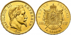 FRANCE, Napoléon III (1852-1870), AV 100 francs, 1869A, Paris. Gad. 1136; Fr. 580.
Superbe