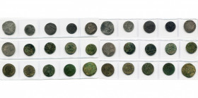FRANCE, lot de 15 p.: Henri IV, huitième d''écu; Louis XIV, 4 sols, 1676, Lyon; Louis XV, 1/10 écu, 1729, Lille; 1/20 écu, 1749, Lille; Louis XVI, 1/1...