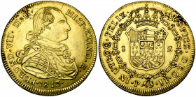 COLOMBIE, Ferdinand VII (1808-1819), AV 8 escudos, 1813JF, Popayan. Au portrait de Charles IV. Cal. 1815; Fr. 61. 26,78g Copie postérieure.
Très Beau...