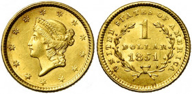 ETATS-UNIS, AV 1 dollar, 1851. Fr. 84.
Très Beau à Superbe