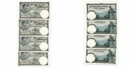 BELGIQUE, série de 4 billets de 5 francs, 04.08.1925, avec n° consécutifs.
Neufs