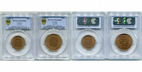 TUNISIA, French Protectorate, Muhammad al-Hadi Bey (AD 1902-1906/AH 1320-1324) lot of 2 pcs: 5 centimes 1904A (graded PCGS MS65RD) and 10 centimes 190...