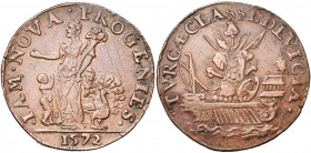 PAYS-BAS MERIDIONAUX, Cu jeton, 1572. Naissance de l''infant Don Diego - Victoire de Lépante. D/ IAM NOVA PROGENIES Junon accompagnée d''un enfant. A ...