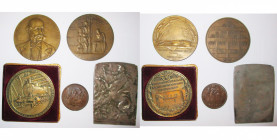 BELGIQUE, Royaume, lot de 4 médailles en bronze: 1912, J. Lorrain, Henri Vieuxtemps, compositeur; 1912, Wolfers, Inauguration de la maison Wolfers-Frè...