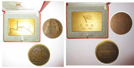 CONGO BELGE, lot de 3 médailles de la Compagnie maritime belge du Congo: 1919, Lagae, Retour de l''Albertville en Belgique libérée (AE, 81 mm): 1928, ...
