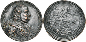 ITALIE, AE médaille, s.d. (1682), Fiori. Ranuccio II Farnèse, duc de Parme - Acquisition de Bardi et Compiano. D/ B. cuirassé à d. R/ Paysage traversé...