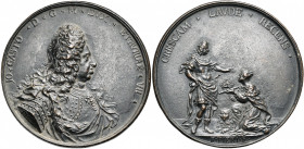 ITALIE, AE médaille, 1723, Pieri. Jean-Gaston de Médicis, grand-duc de Toscane. D/ B. à d. R/ CRESCAM LAVDE RECENS Jean-Gaston deb. à d., en guerrier ...