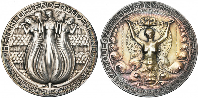 PAYS-BAS, AR médaille, s.d. (1912), van der Hoef. Het bloeiende wijde land. D/ G...