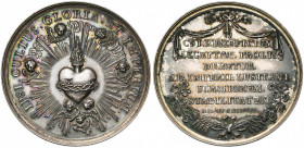 PORTUGAL, AR médaille, 1779. Fondation de l''église du Santissimo Coraçao de Jesus. D/ Le Sacré-Coeur enflammé dans une gloire ornée de chérubins. R/ ...
