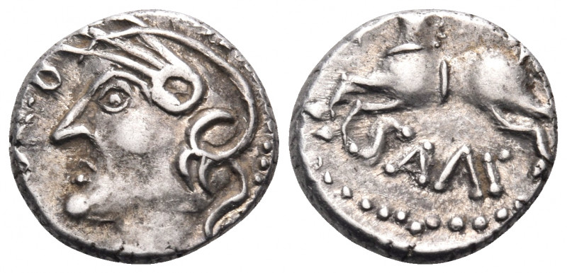 CELTIC, Central Gaul. Sequani. 1st century BC. Quinarius (Silver, 12 mm, 1.98 g,...