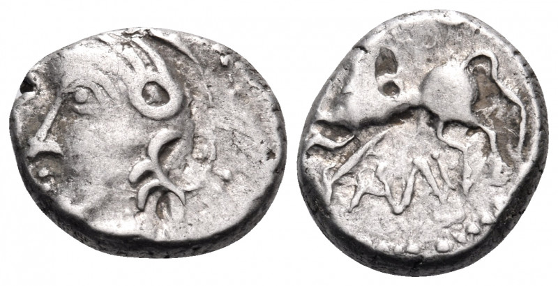 CELTIC, Central Gaul. Sequani. 1st century BC. Quinarius (Silver, 11.5 mm, 1.90 ...