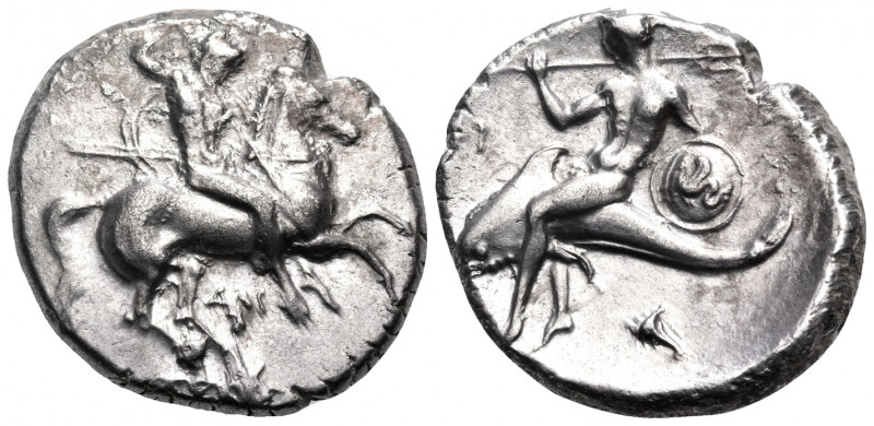 CALABRIA. Tarentum. Circa 302-290 BC. Nomos (Silver, 22 mm, 7.54 g, 9 h), struck...