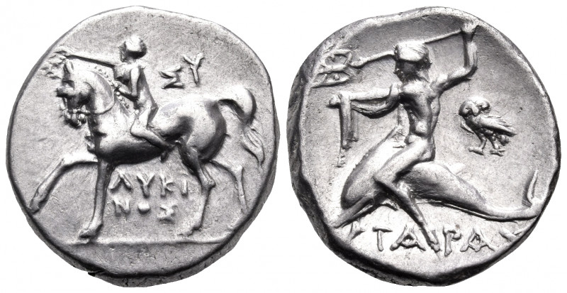CALABRIA. Tarentum. Circa 272-240 BC. Nomos (Silver, 19.5 mm, 6.47 g, 12 h), str...