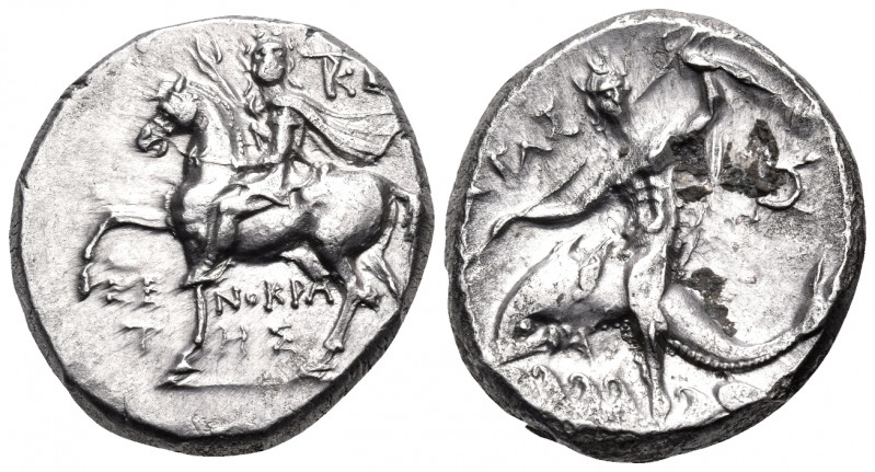 CALABRIA. Tarentum. Circa 240-228 BC. Nomos (Silver, 19.5 mm, 6.60 g, 11 h), str...