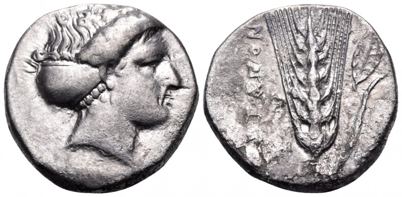 LUCANIA. Metapontum. Circa 400-340 BC. Nomos (Silver, 20.5 mm, 7.73 g, 1 h). Hea...