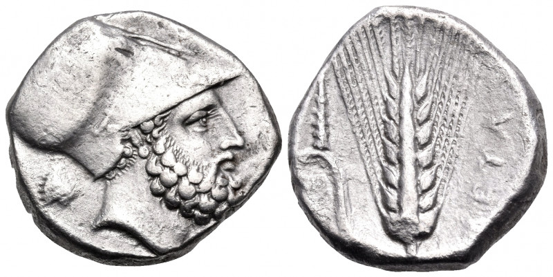 LUCANIA. Metapontum. Circa 340-330 BC. Nomos (Silver, 20 mm, 7.92 g, 9 h), struc...