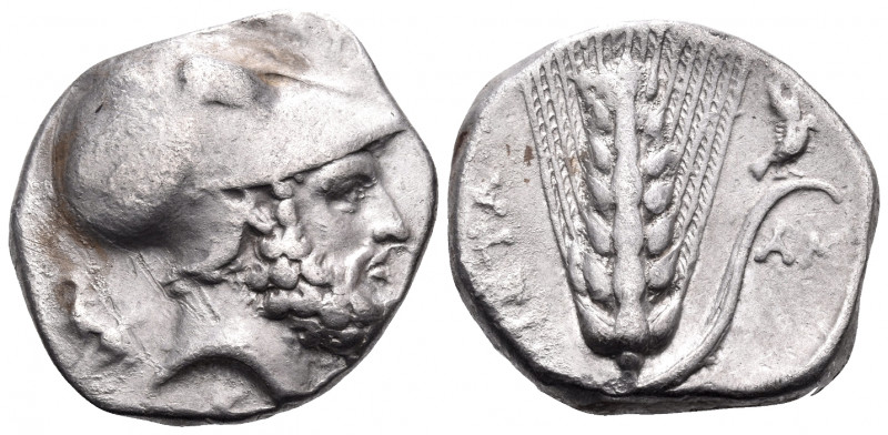 LUCANIA. Metapontum. Circa 340-330 BC. Nomos (Silver, 20 mm, 7.81 g, 6 h), struc...