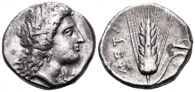 LUCANIA. Metapontum. Circa 330-290 BC. Nomos (Silver, 20.5 mm, 7.87 g, 7 h). Hea...