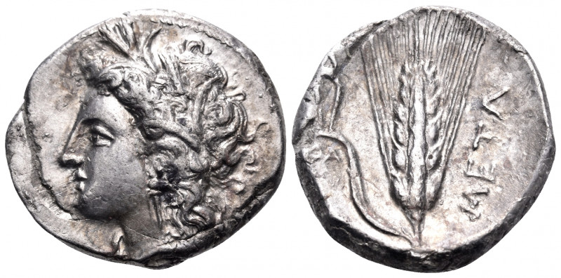 LUCANIA. Metapontum. Circa 330-290 BC. Nomos (Silver, 20.5 mm, 7.66 g, 3 h), str...